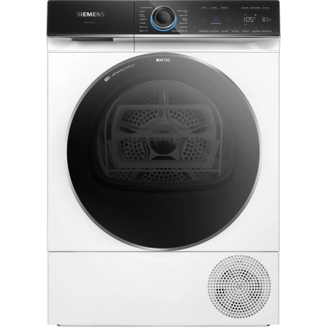 Siemens Siemens WQ46B2C9GB iQ700 9kg, A+++ Energy Rating Freestanding Heat Pump Tumble Dryer, White