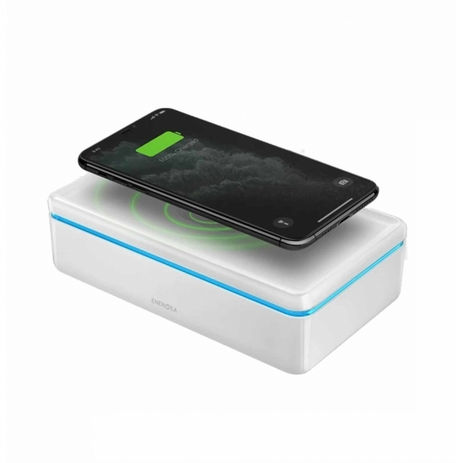 Energea Energea Stera 360 UVC LED Sanitizing Box with Fast Wireless Charging, White