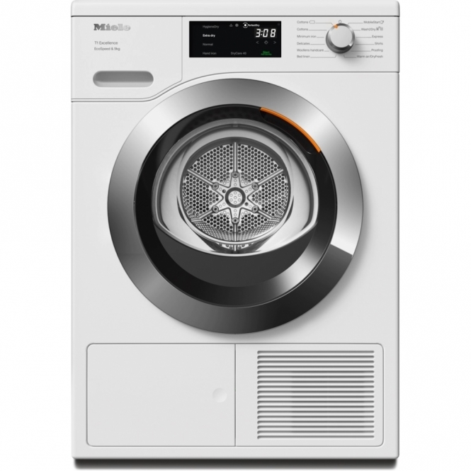 Miele Miele TEH785WP T1 EcoSpeed 9kg, A+++ Energy Rating, Freestanding Heat Pump Tumble Dryer, White