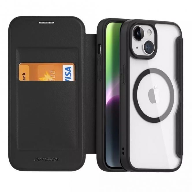 Dux Ducis Dux Ducis iPhone 15 Plus Skin X Pro MagSafe Wallet Folio Case Black