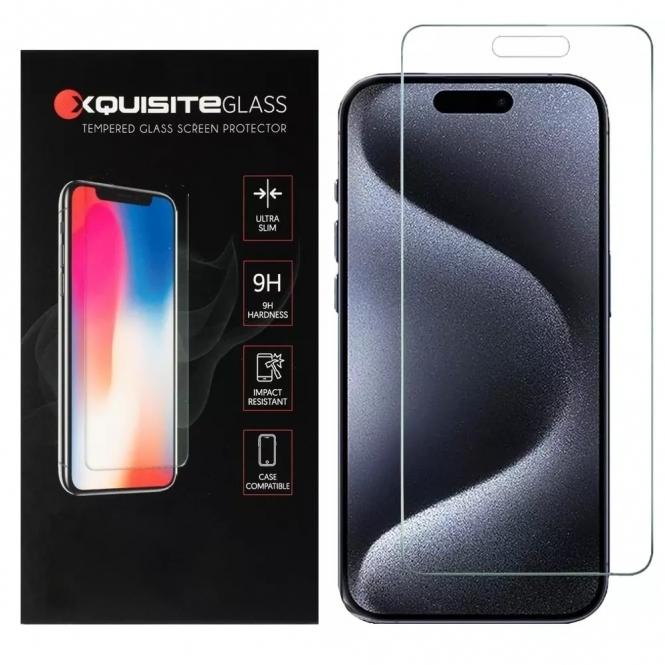 XQUISITE XQUISITE iPhone 15 Pro 2D Glass Screen Protection Clear