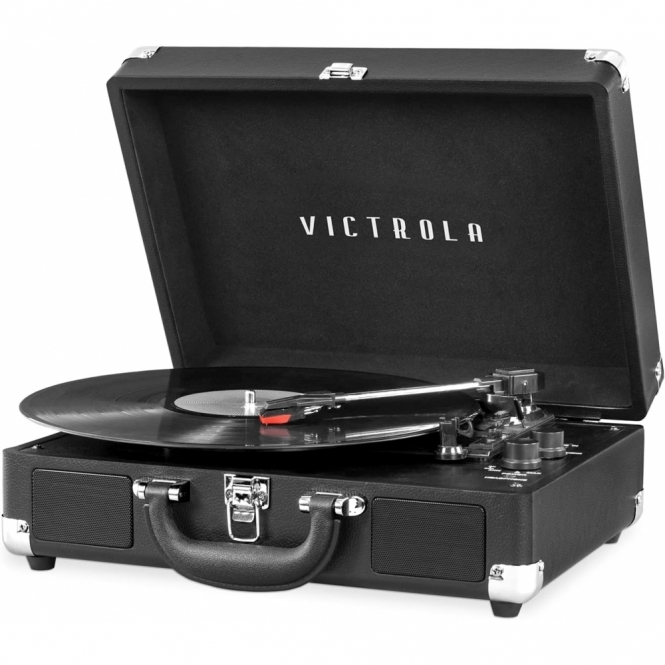 Victrola Victrola Journey Portable Suitcase Bluetooth Record Player Turntable, Black