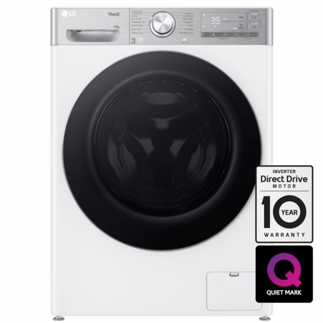 LG LG F4Y913WCTA1 13kg, 1400rpm, A Energy Rating, EZDispense, Freestanding Washing Machine, Black Steel