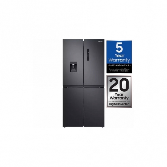 Samsung Samsung RF48A401EB4EU E Energy Rating, Non Plumbed American Style Fridge Freezer, Matte Black